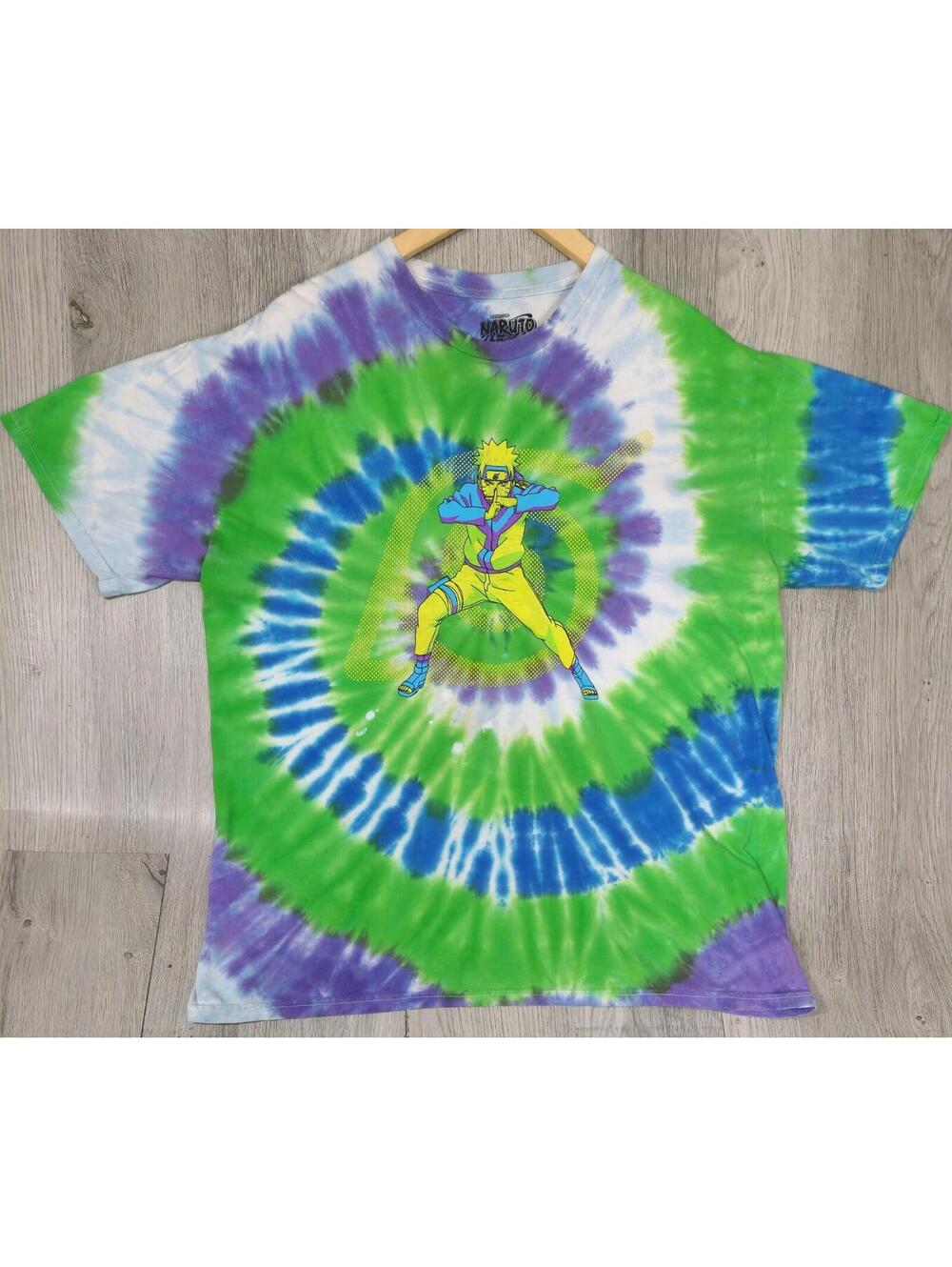 Nartuto Shippuden Ripple Junction Tie Dye Men's Graphic Tee Size XL T-Shirt #12
